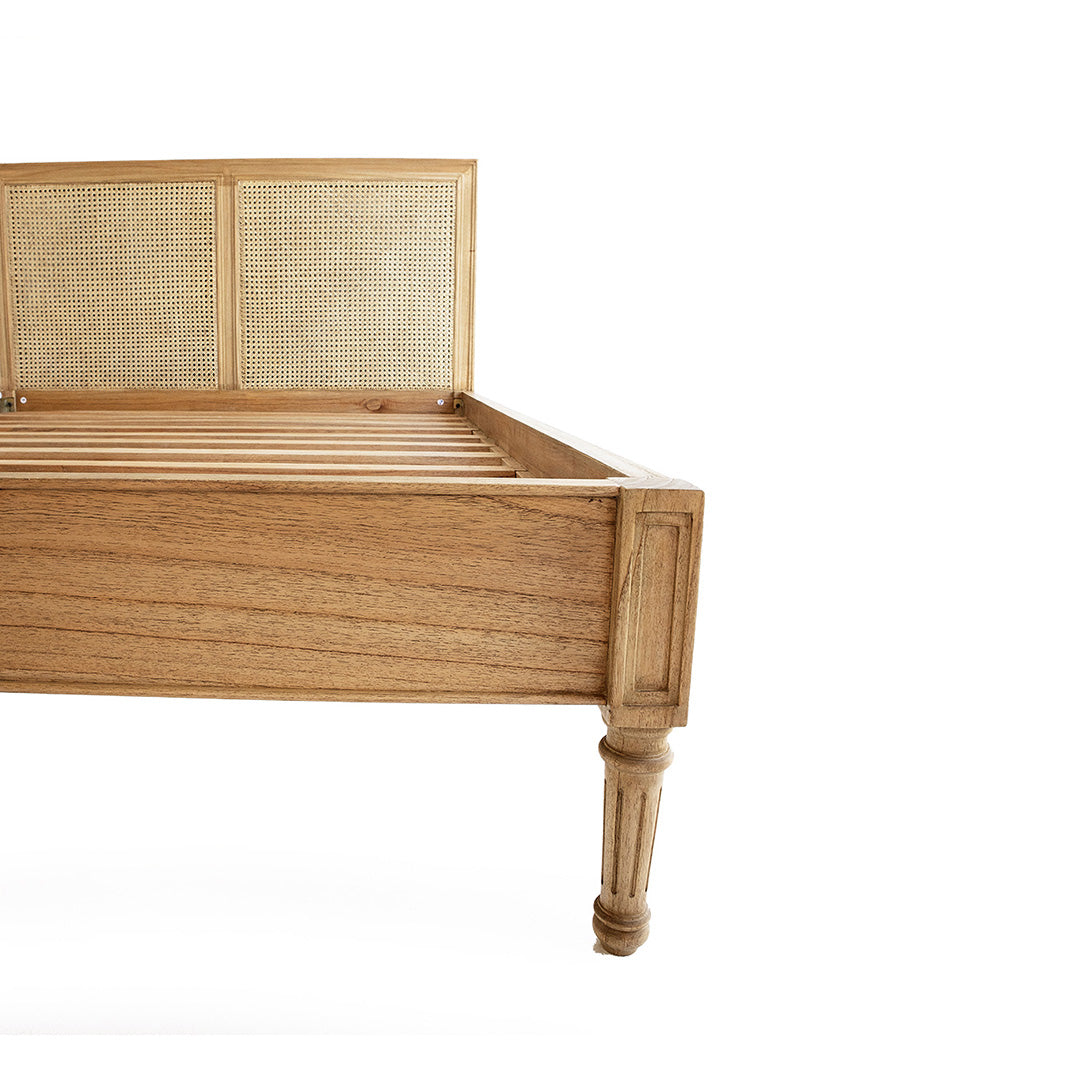 Hamilton Cane Bed - Weathered Oak - Super King - No End - SEATONES