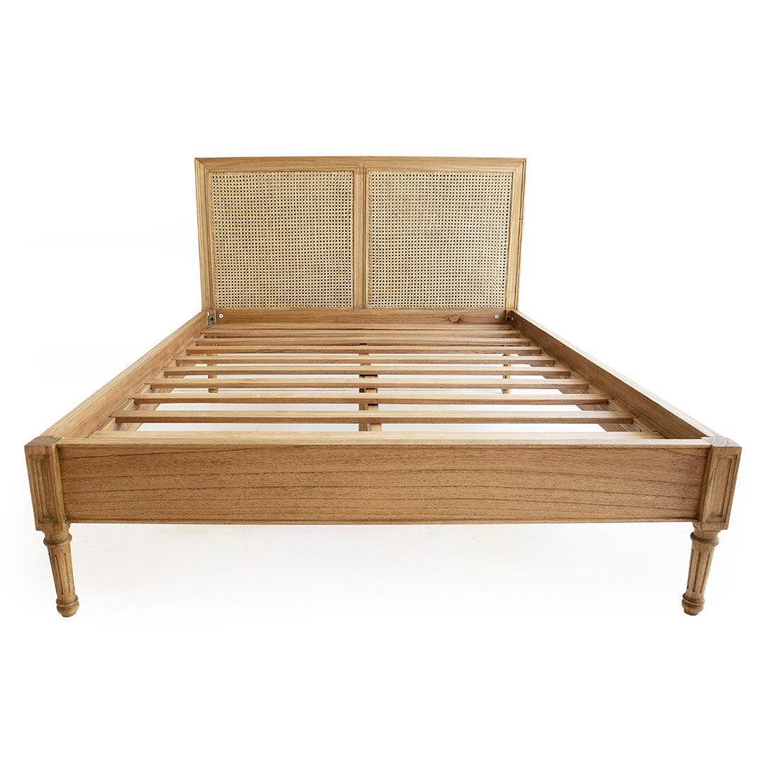 Hamilton Cane Bed - Weathered Oak - King - No End - SEATONES
