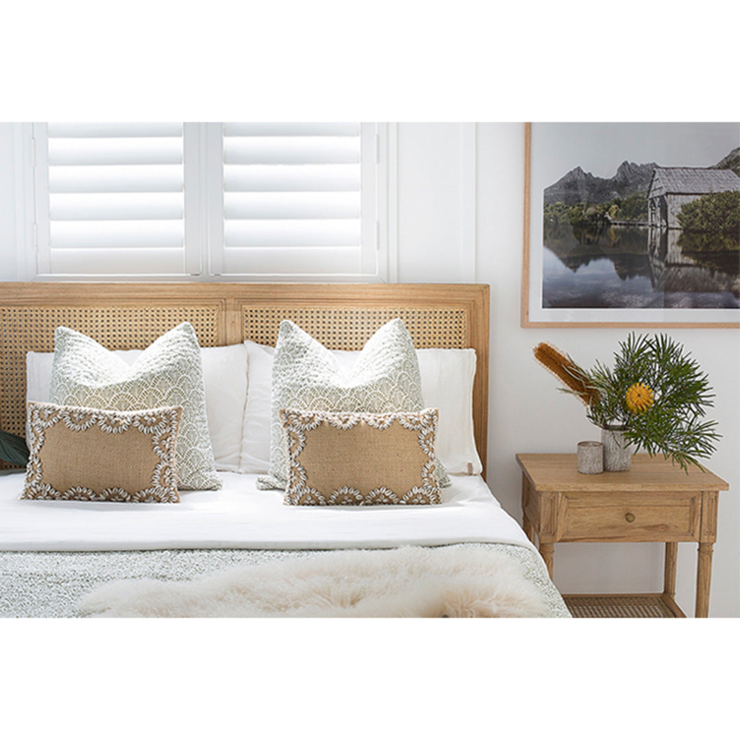 Hamilton Cane Bed - Weathered Oak - Queen - SEATONES