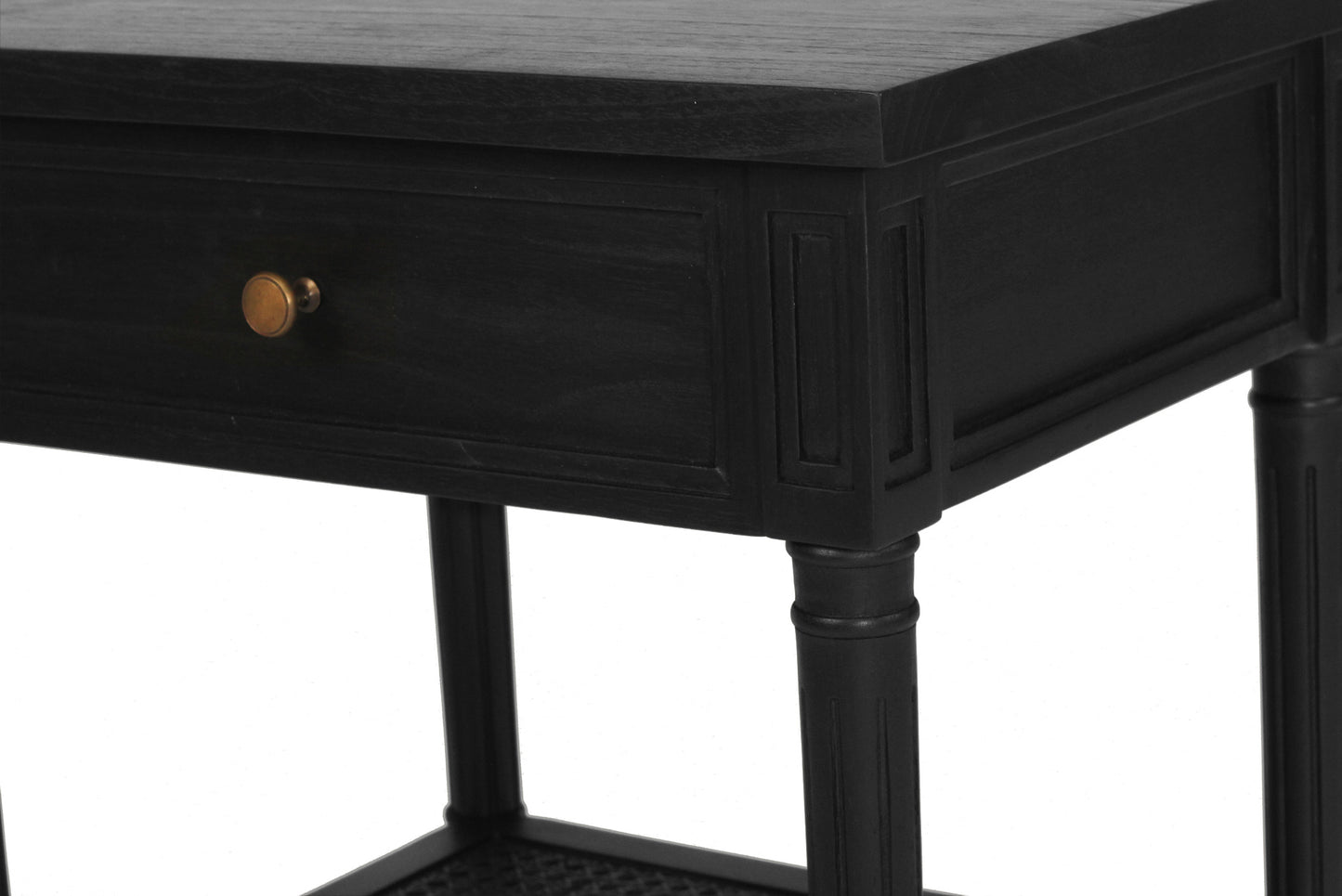 Hamilton Cane Bedside Table - 57cm - Black - SEATONES