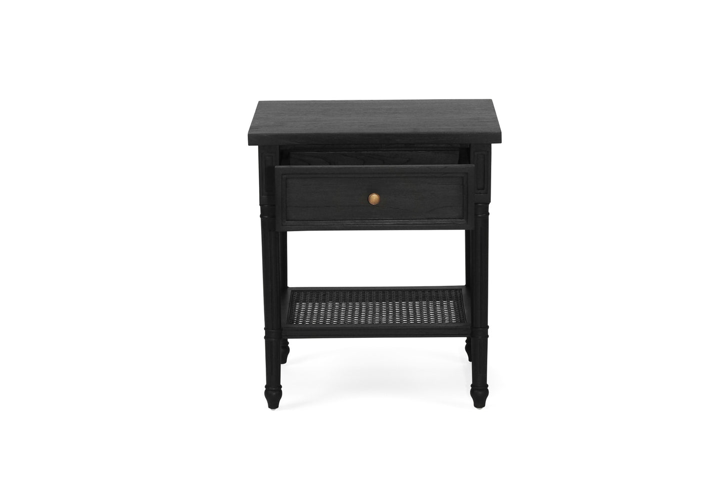 Hamilton Cane Bedside Table - 57cm - Black - SEATONES
