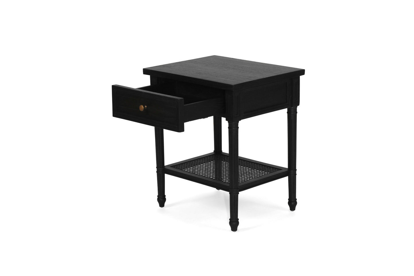 Hamilton Cane Bedside Table - 57cm - Black - SEATONES