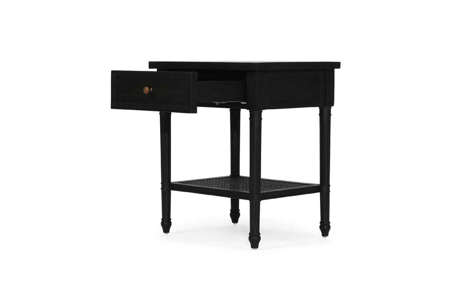 Hamilton Cane Bedside Table - 57cm - Black - SEATONES