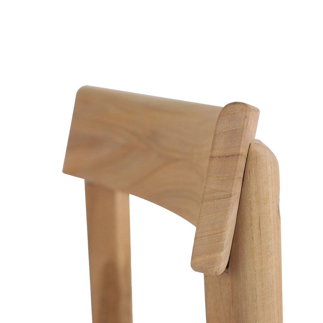 Side angle detail of Jude Dining Chair – Natural showing curved ergonomic backrest