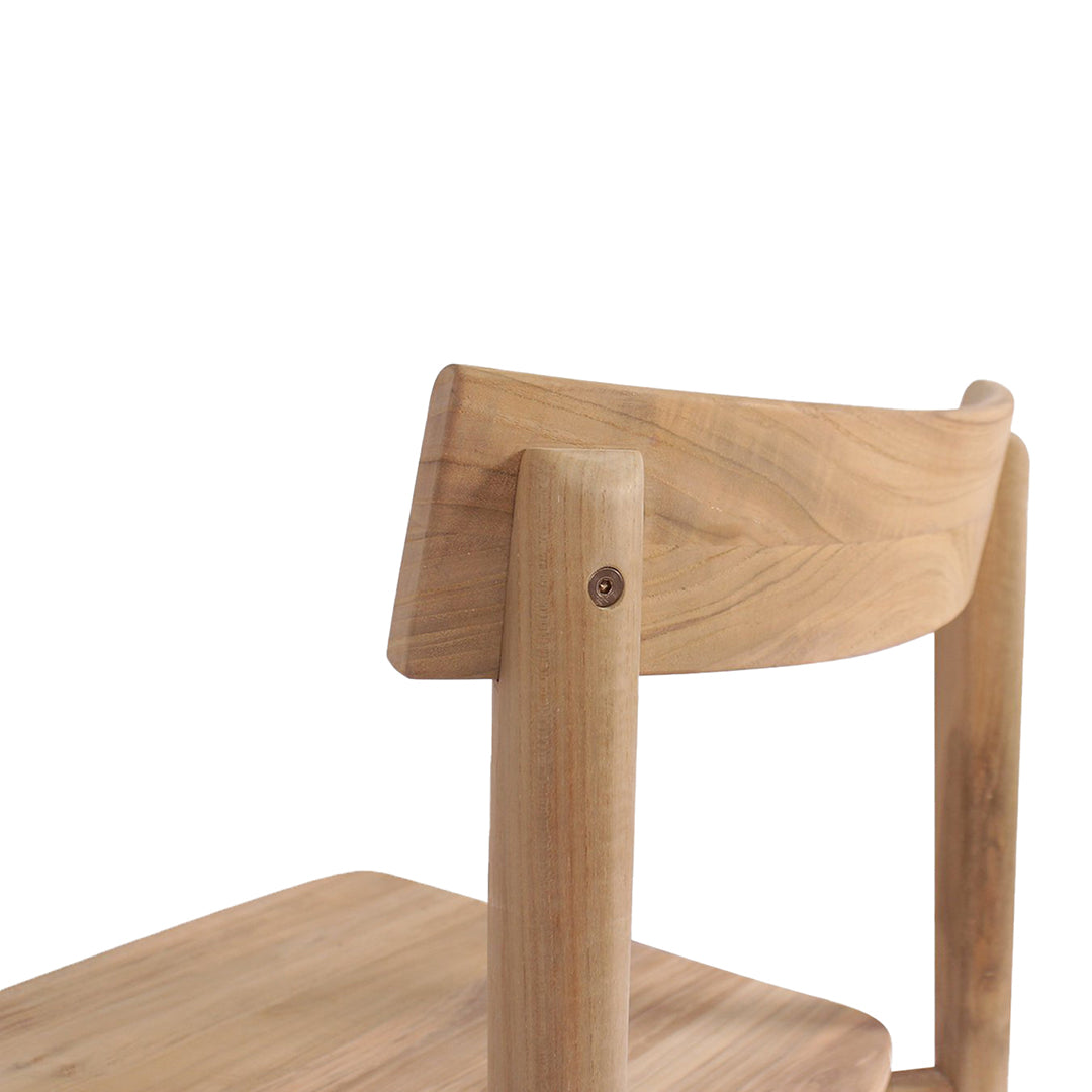 Close-up of Jude Dining Chair – Natural timber backrest showing fine wood grain texture