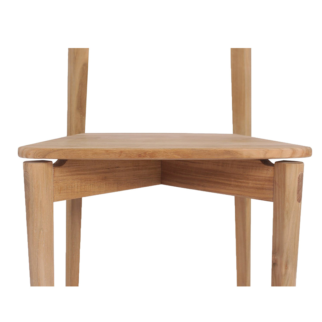 Close-up of Jude Dining Chair – Natural oak seat with smooth hand-finished timber grain
