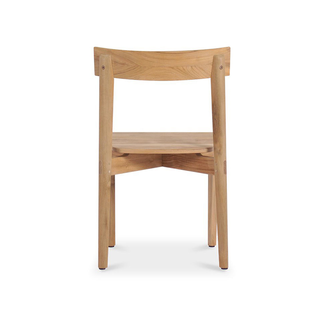 Rear view of Jude Dining Chair – Natural highlighting clean oak lines and tapered timber legs