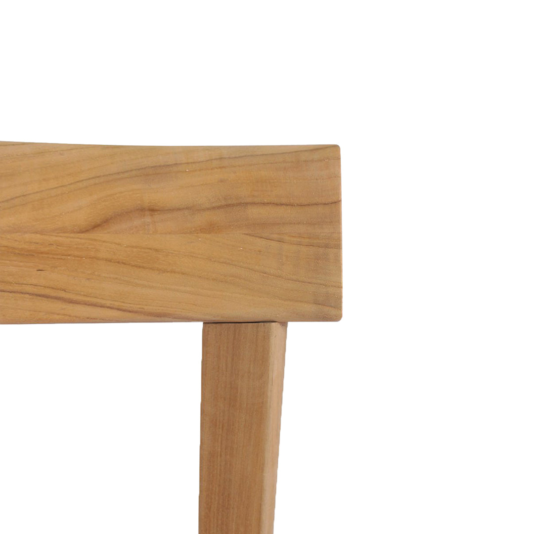 Close-up of Jude Dining Chair – Natural timber backrest showing fine wood grain texture