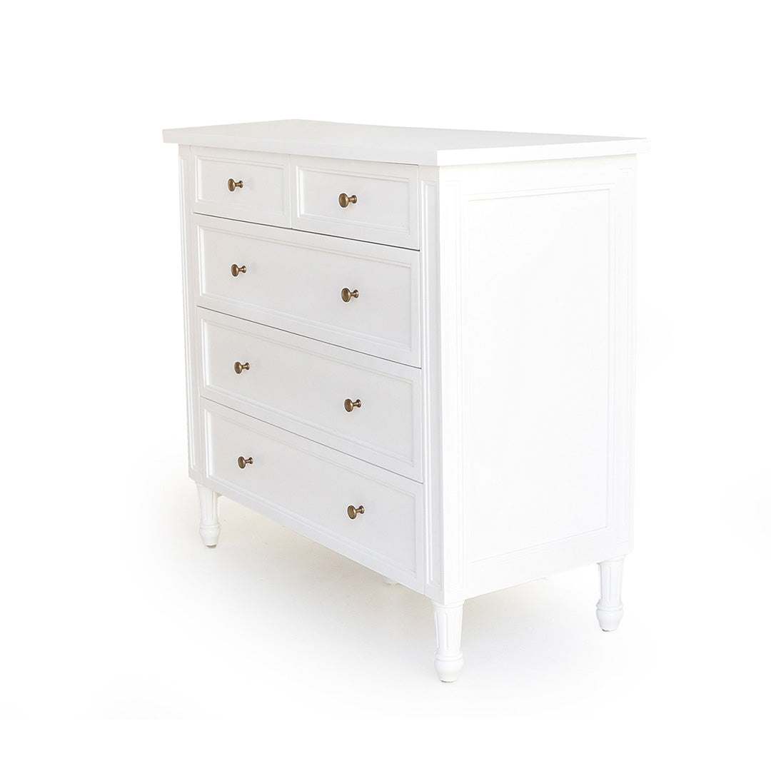Hamilton Dresser - White with Five Drawers - SEATONES