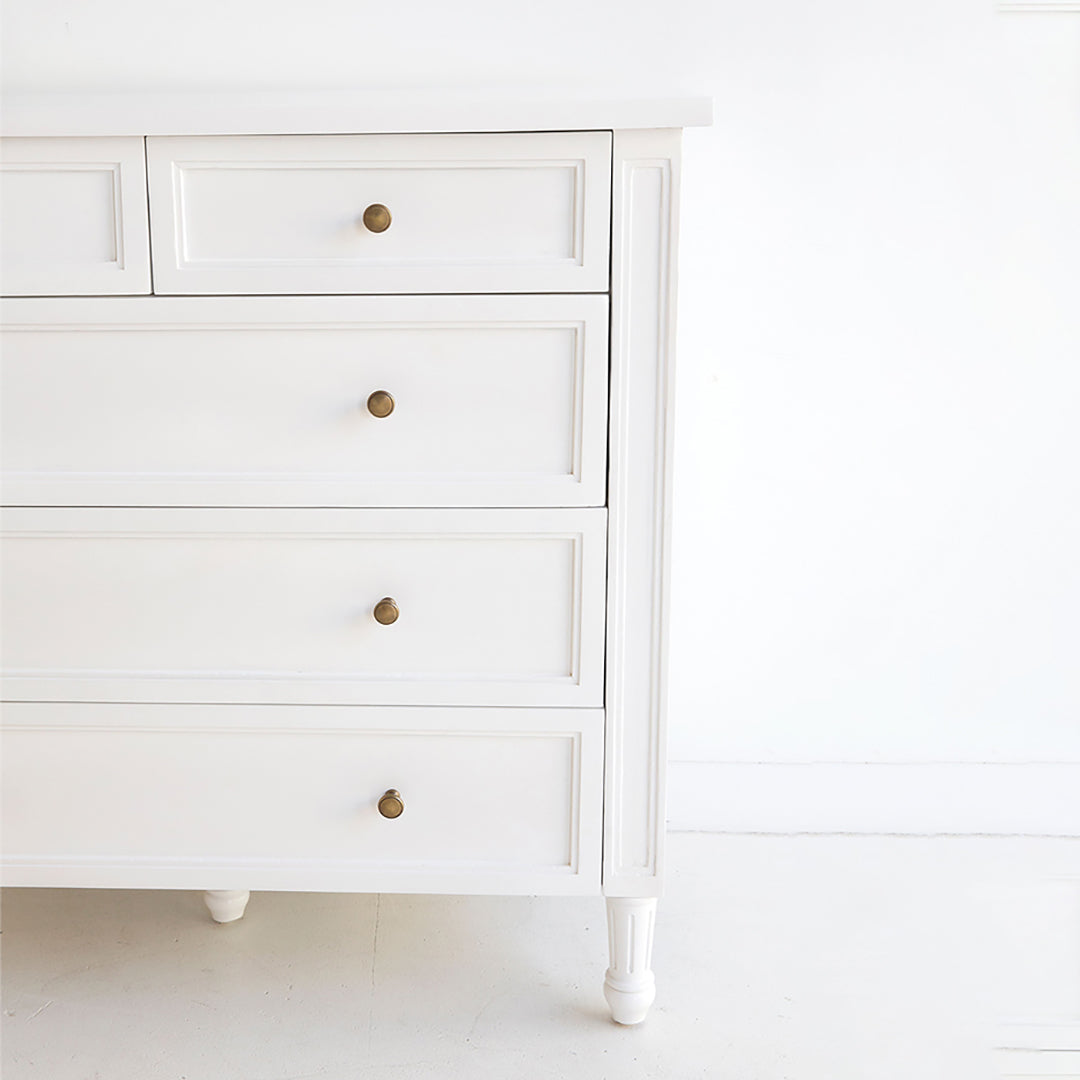 Hamilton Dresser - White with Five Drawers - SEATONES