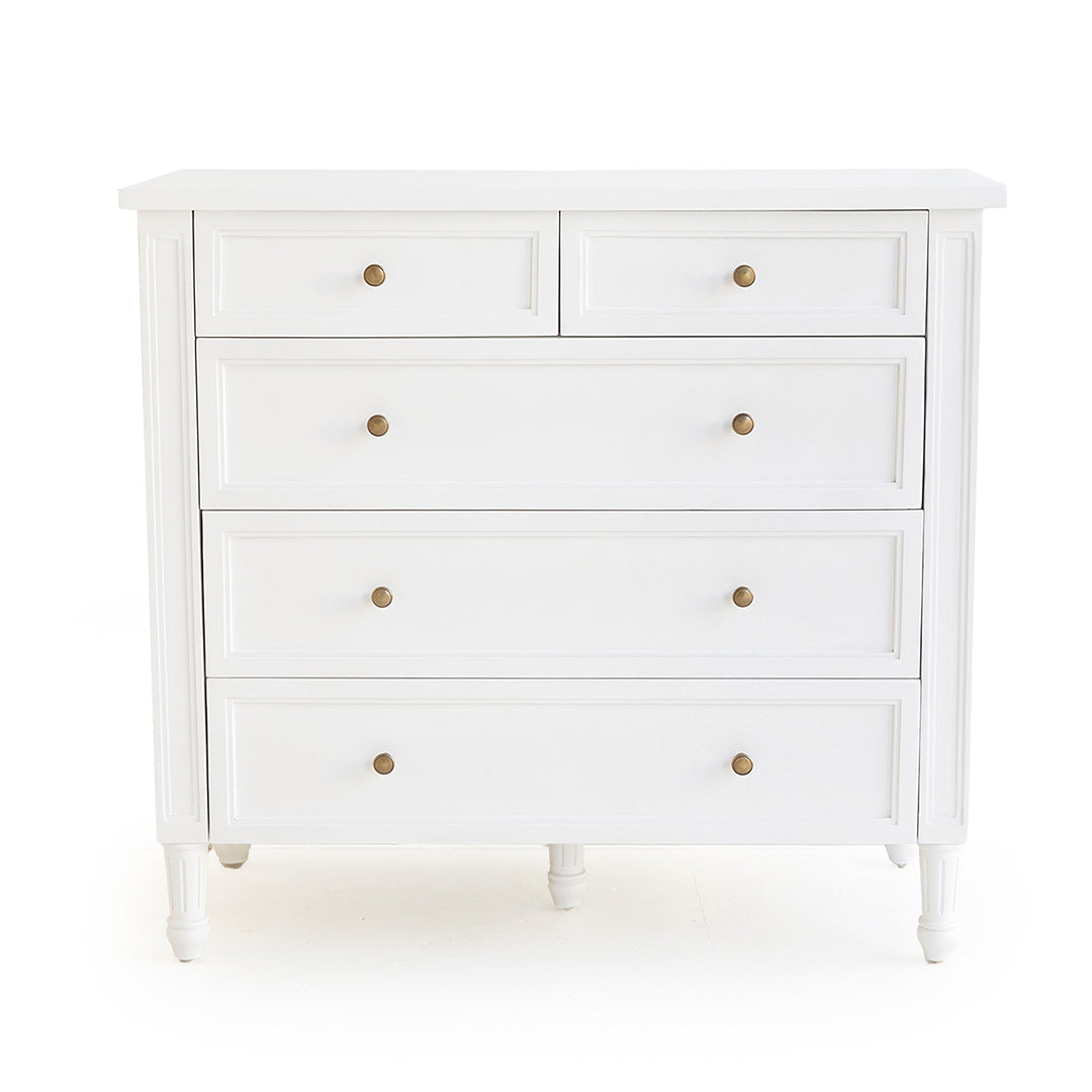 Hamilton Dresser - White with Five Drawers - SEATONES
