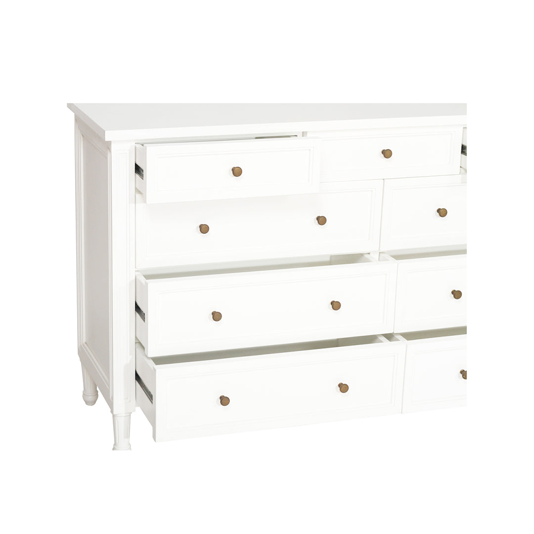 Hamilton Dresser - White with Nine Drawers - SEATONES