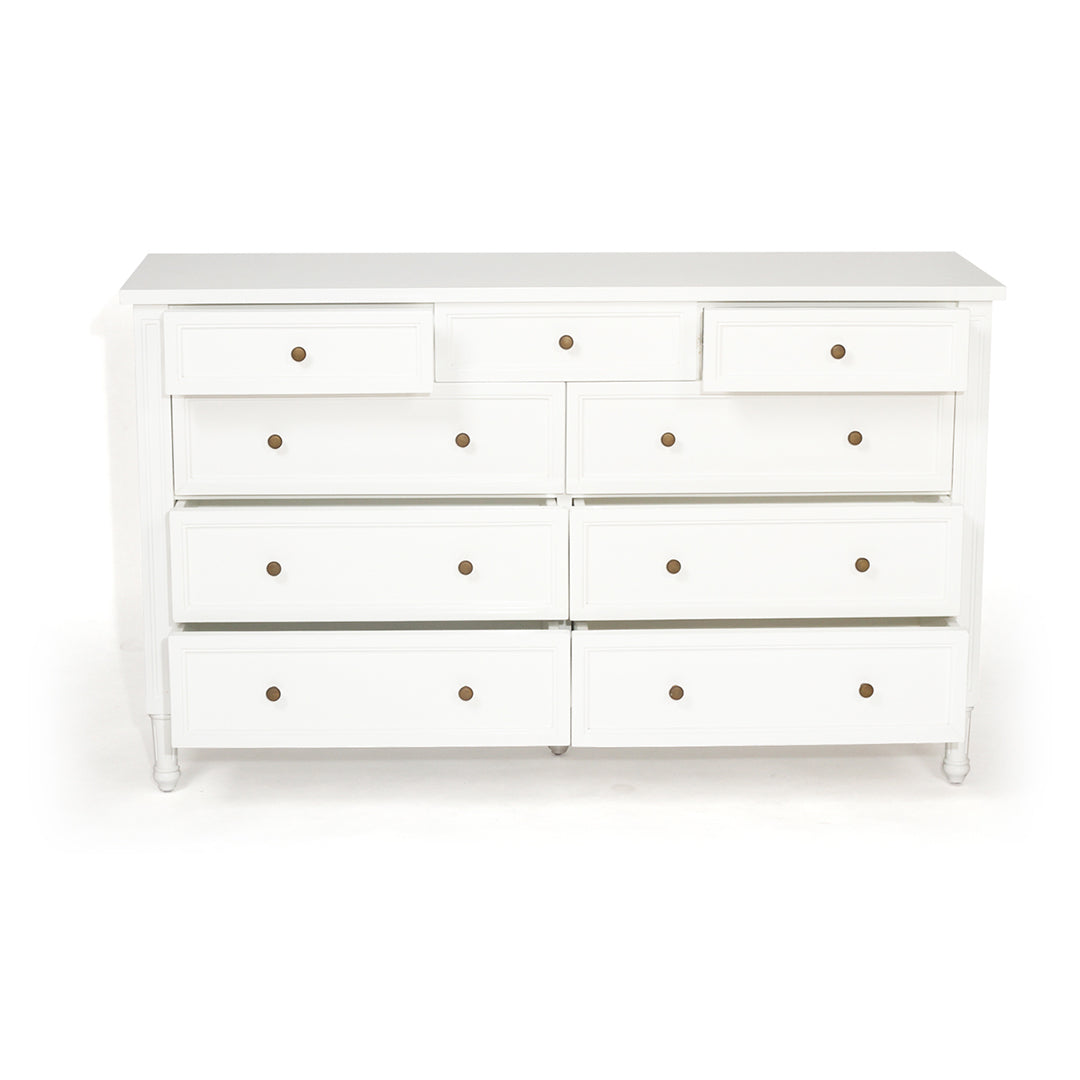Hamilton Dresser - White with Nine Drawers - SEATONES