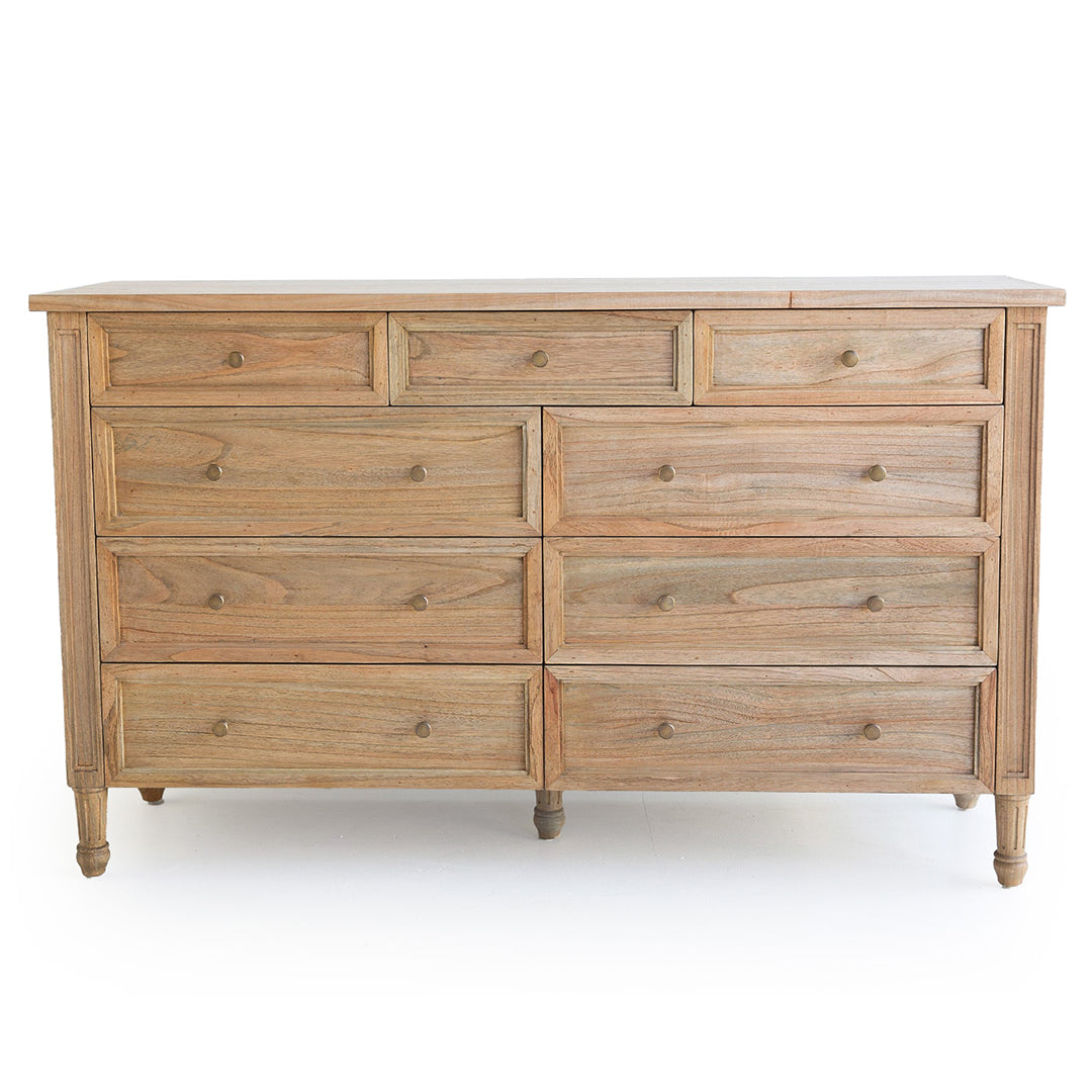 Hamilton Dresser - Weathered Oak with Nine Drawers - SEATONES