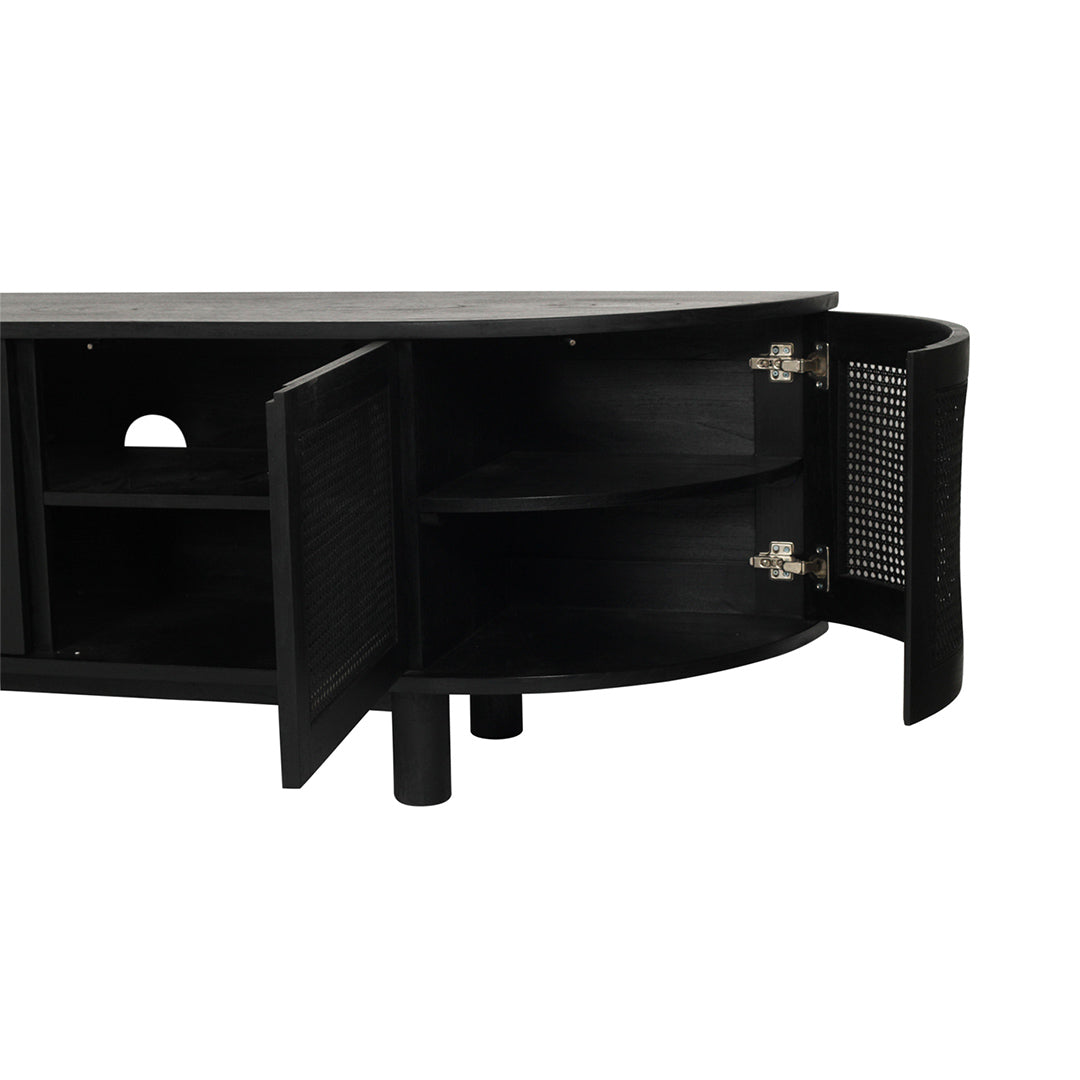 Iluka Entertainment Unit 6 Door Round End Black