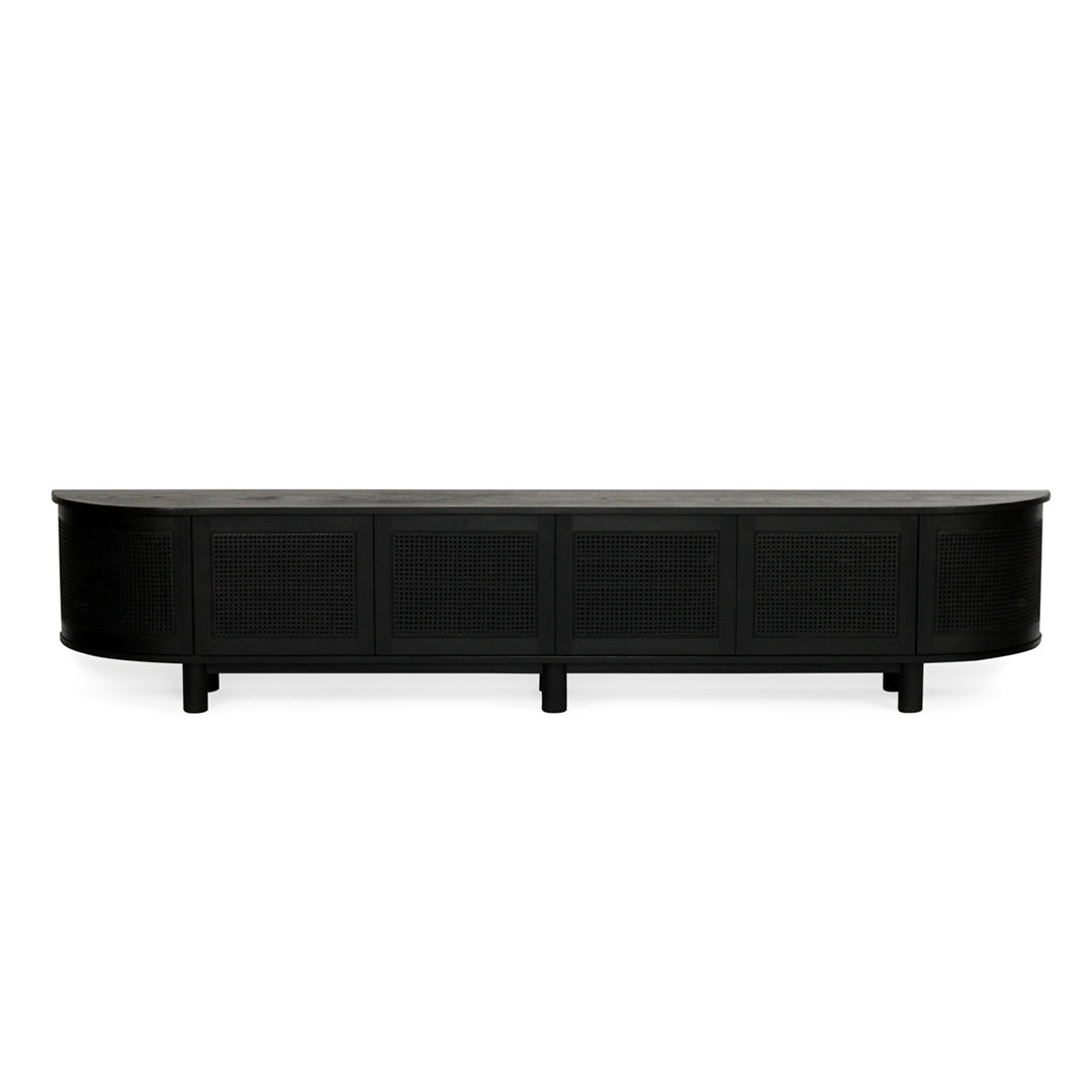Iluka Entertainment Unit 6 Door Round End Black