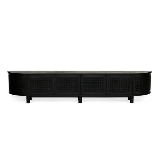 Iluka Entertainment Unit 6 Door Round End Black