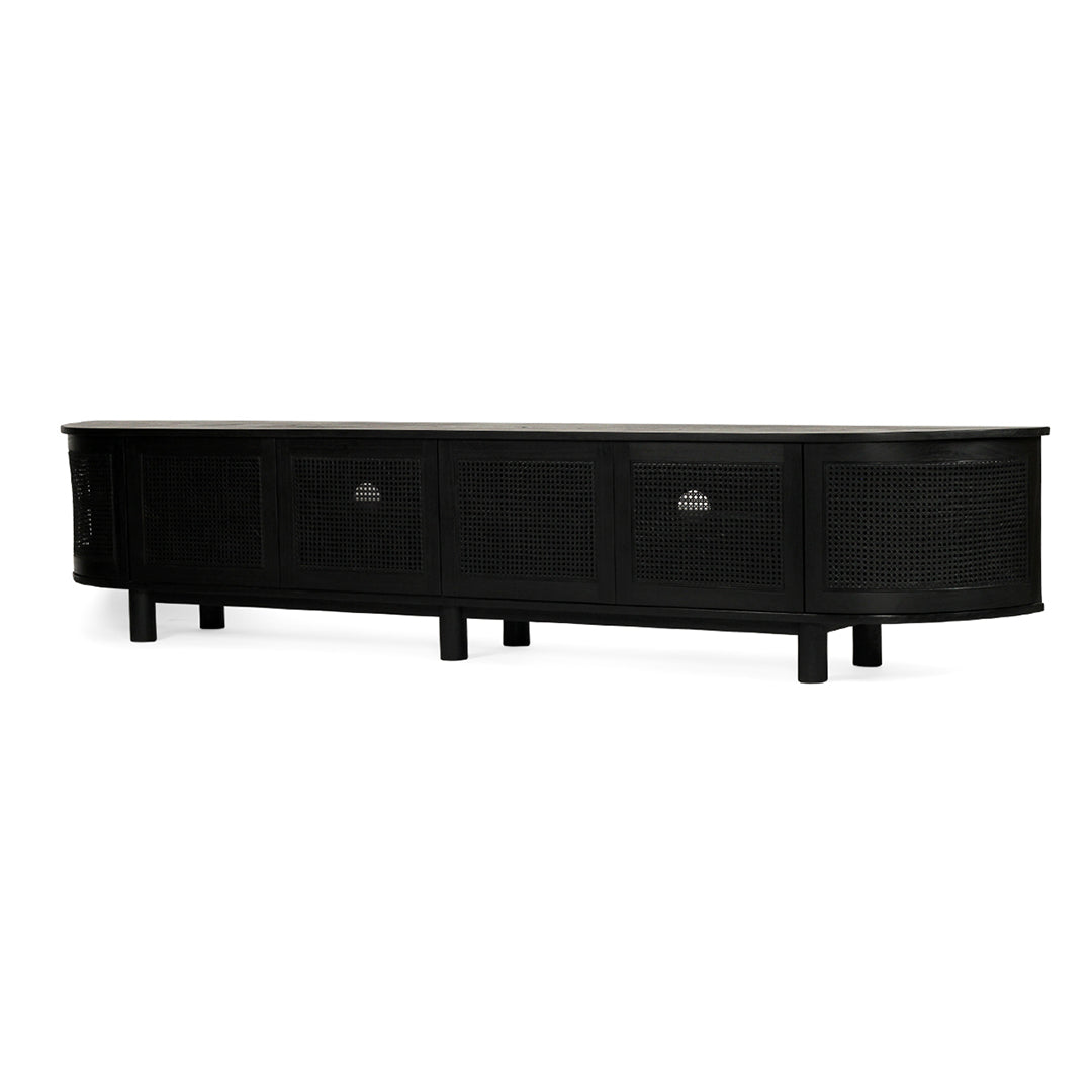 Iluka Entertainment Unit 6 Door Round End Black