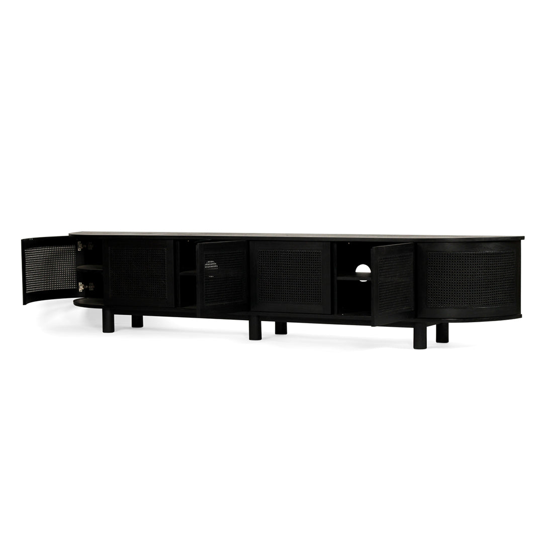 Iluka Entertainment Unit 6 Door Round End Black