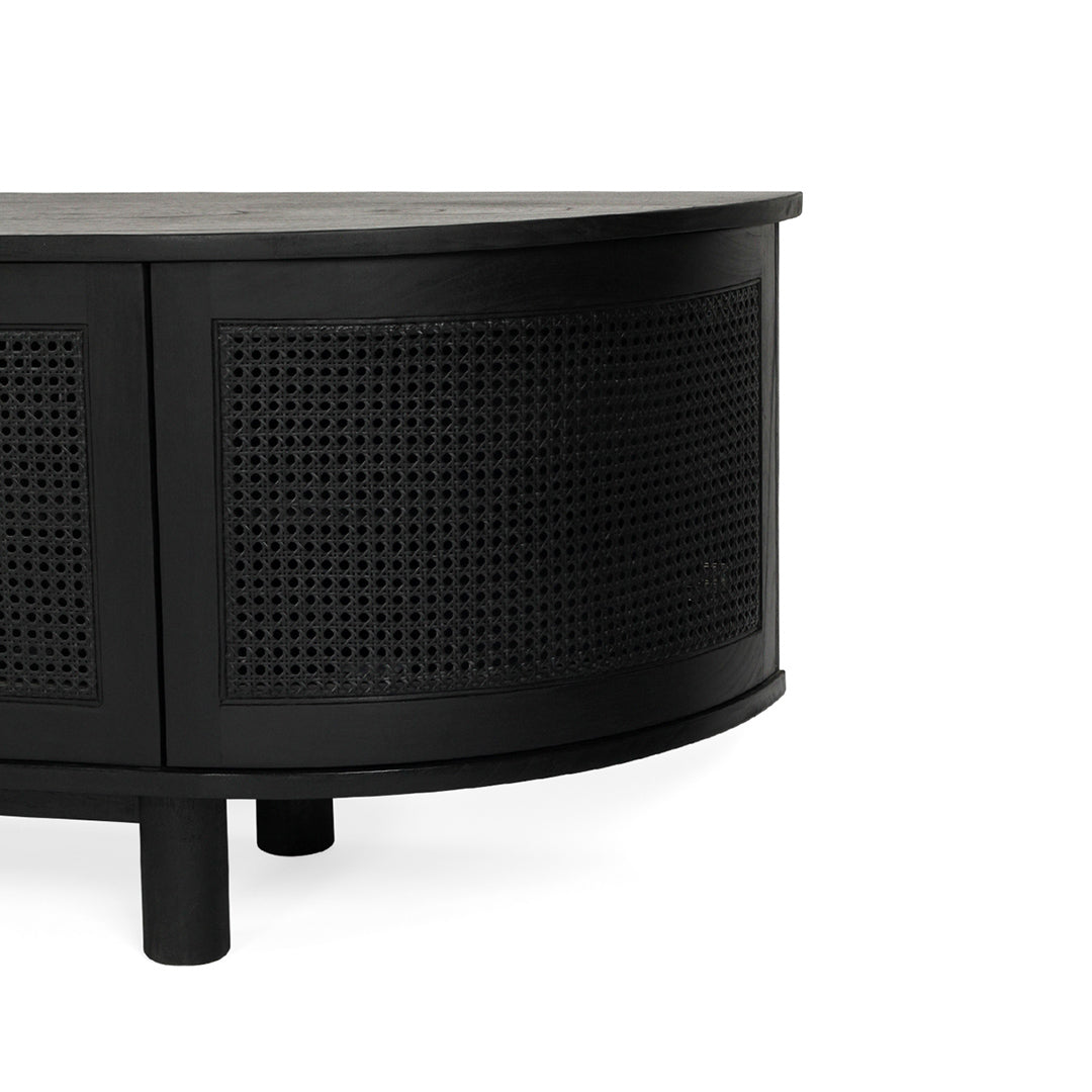 Iluka Entertainment Unit 6 Door Round End Black