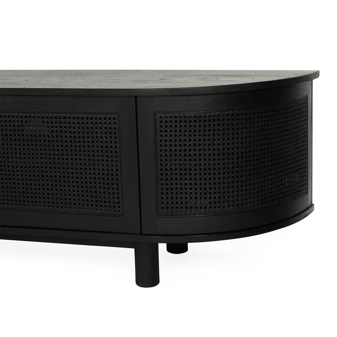 Iluka Entertainment Unit 6 Door Round End Black