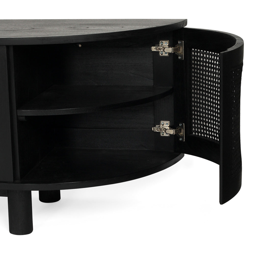 Iluka Entertainment Unit 6 Door Round End Black