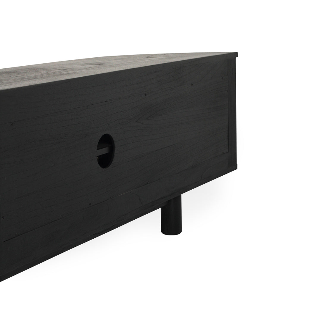 Iluka Entertainment Unit 6 Door Round End Black