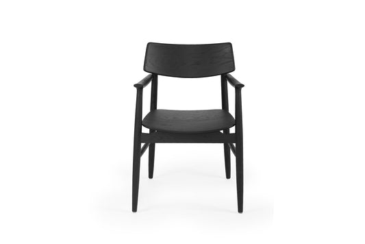 Harlow Armchair - Black - Timber Seat