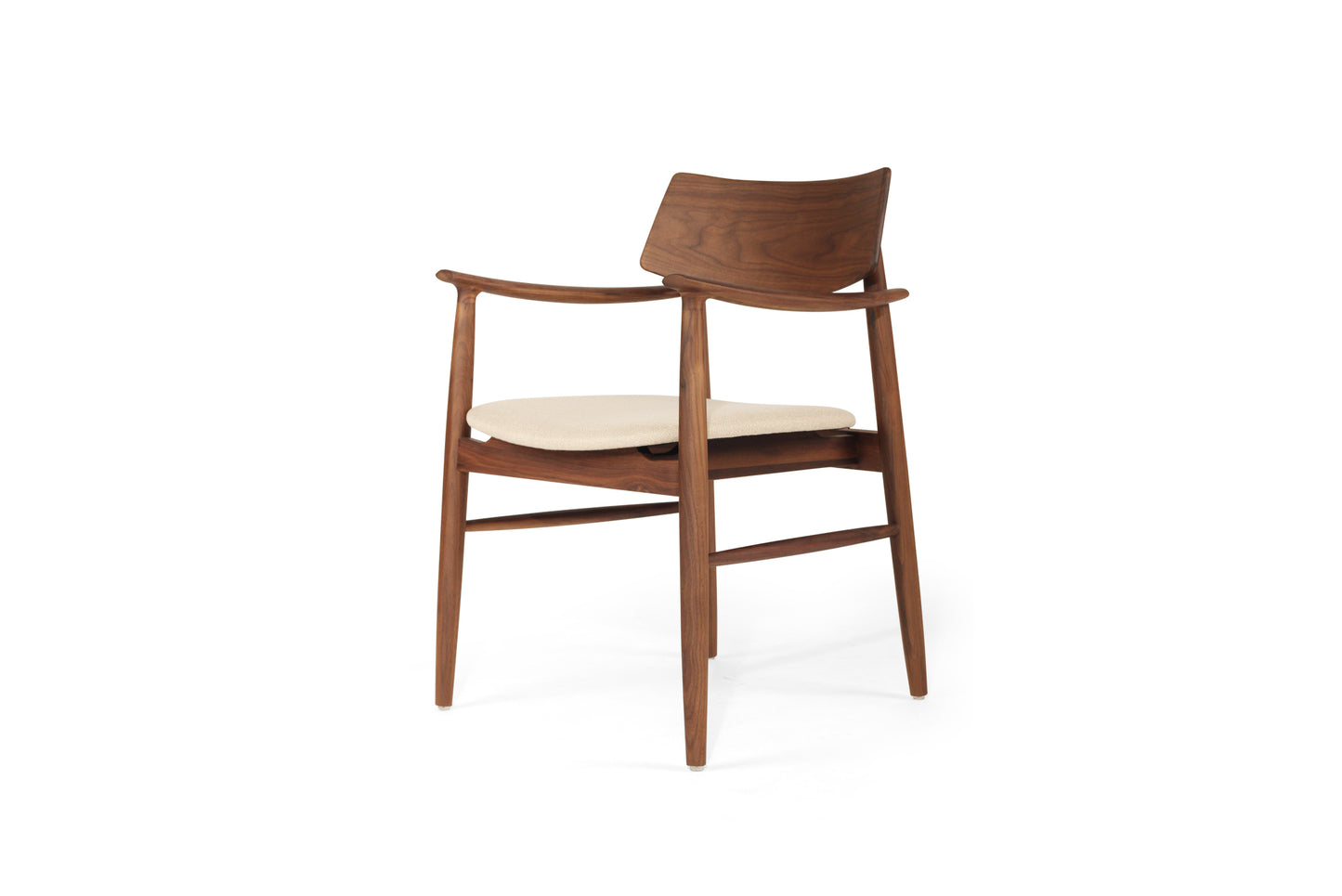 Harlow Armchair - Walnut - Linen Seat