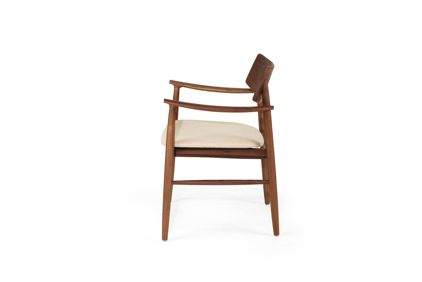 Harlow Armchair - Walnut - Linen Seat