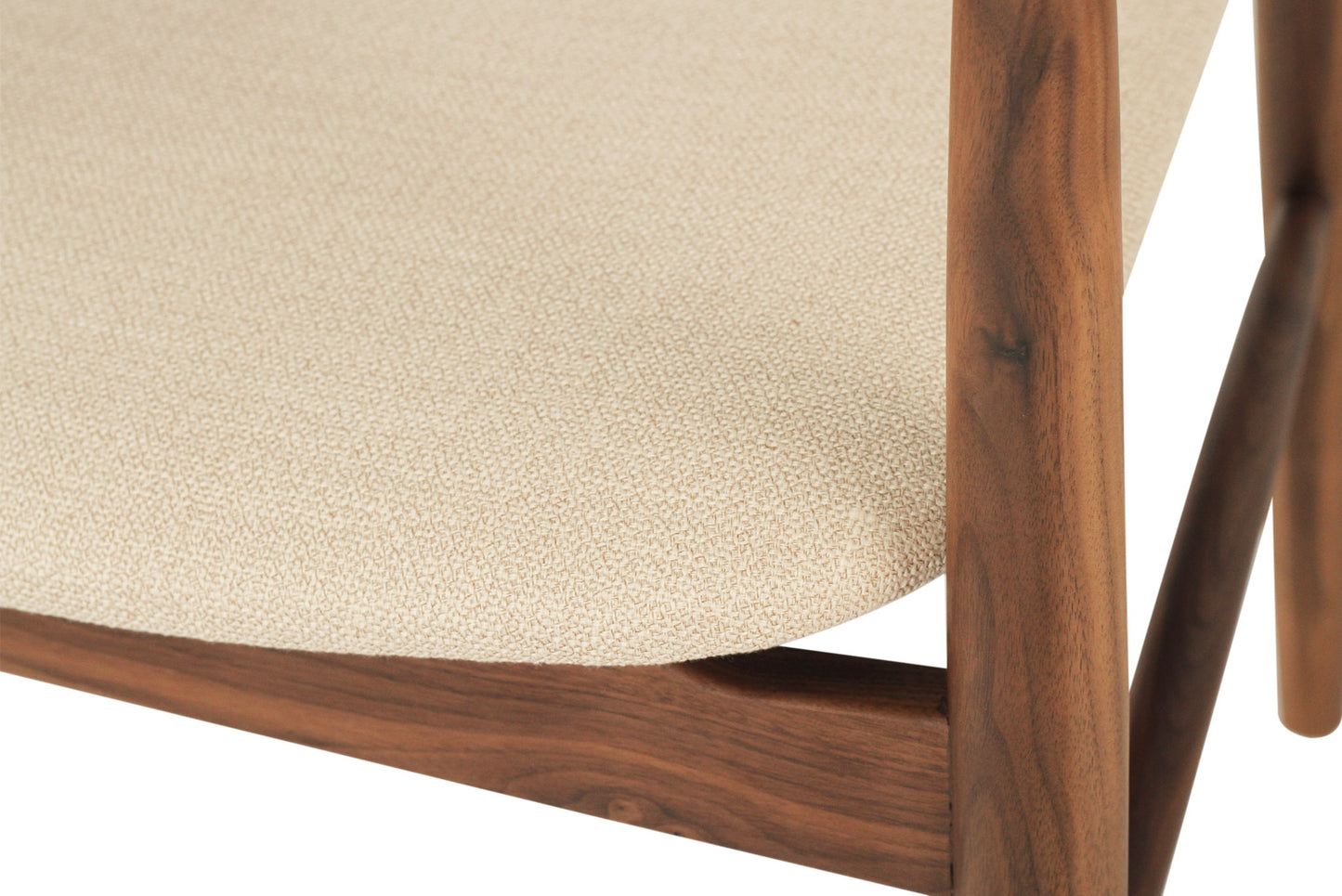 Harlow Armchair - Walnut - Linen Seat