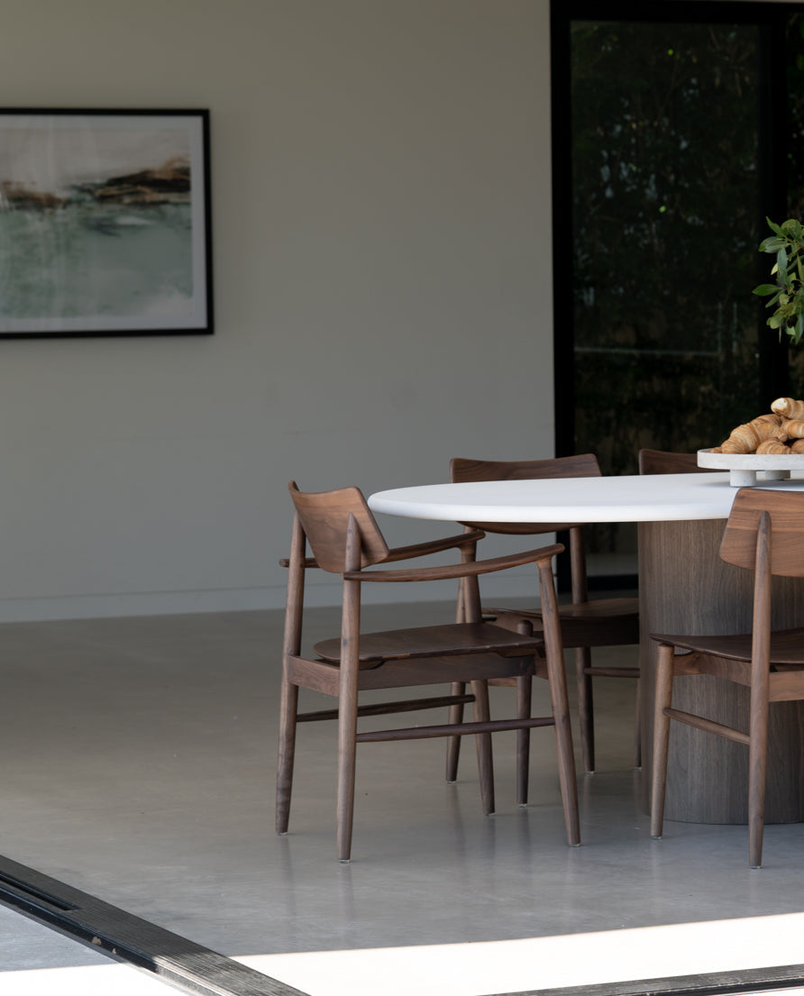 Harlow Armchair - Walnut - Timber Seat