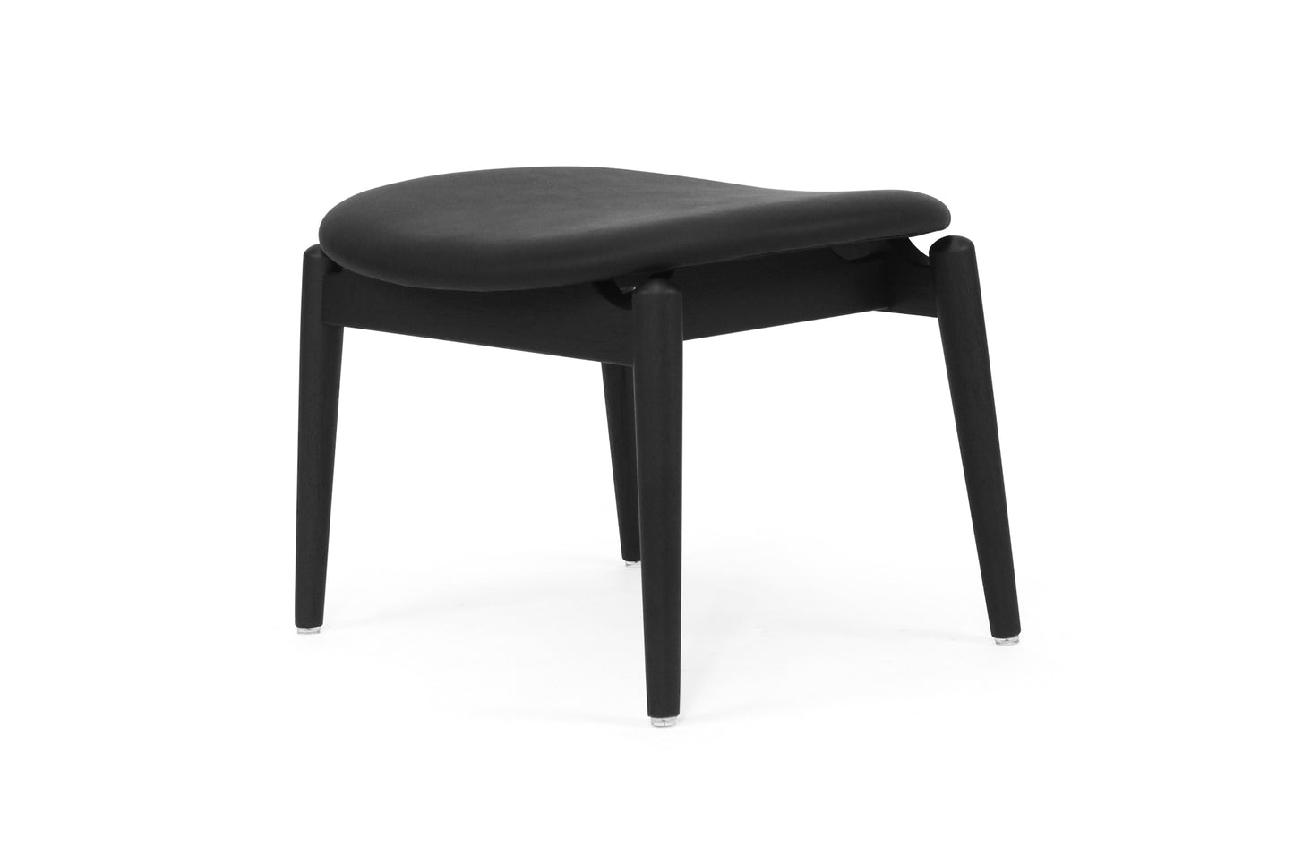 Harlow Foot Stool - Black with Leather