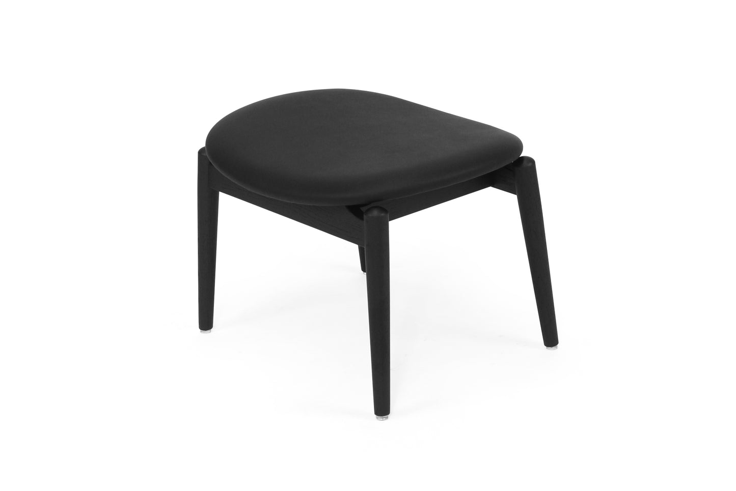 Harlow Foot Stool - Black with Leather