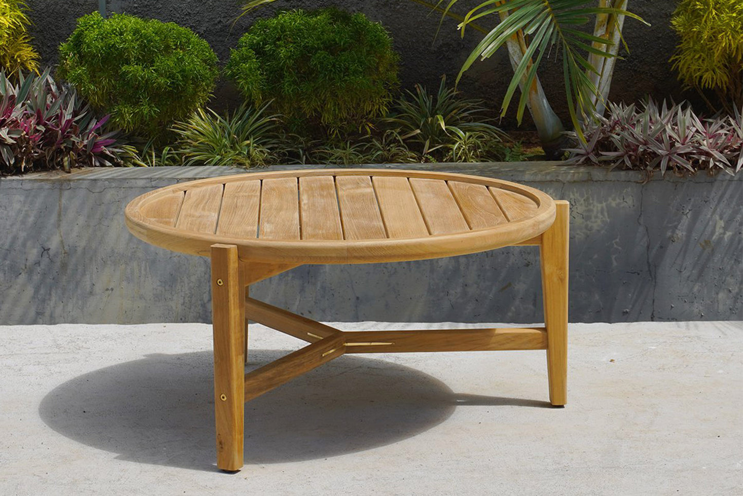 Kingscliff Outdoor Round Coffee Table - Natural - 80cm
