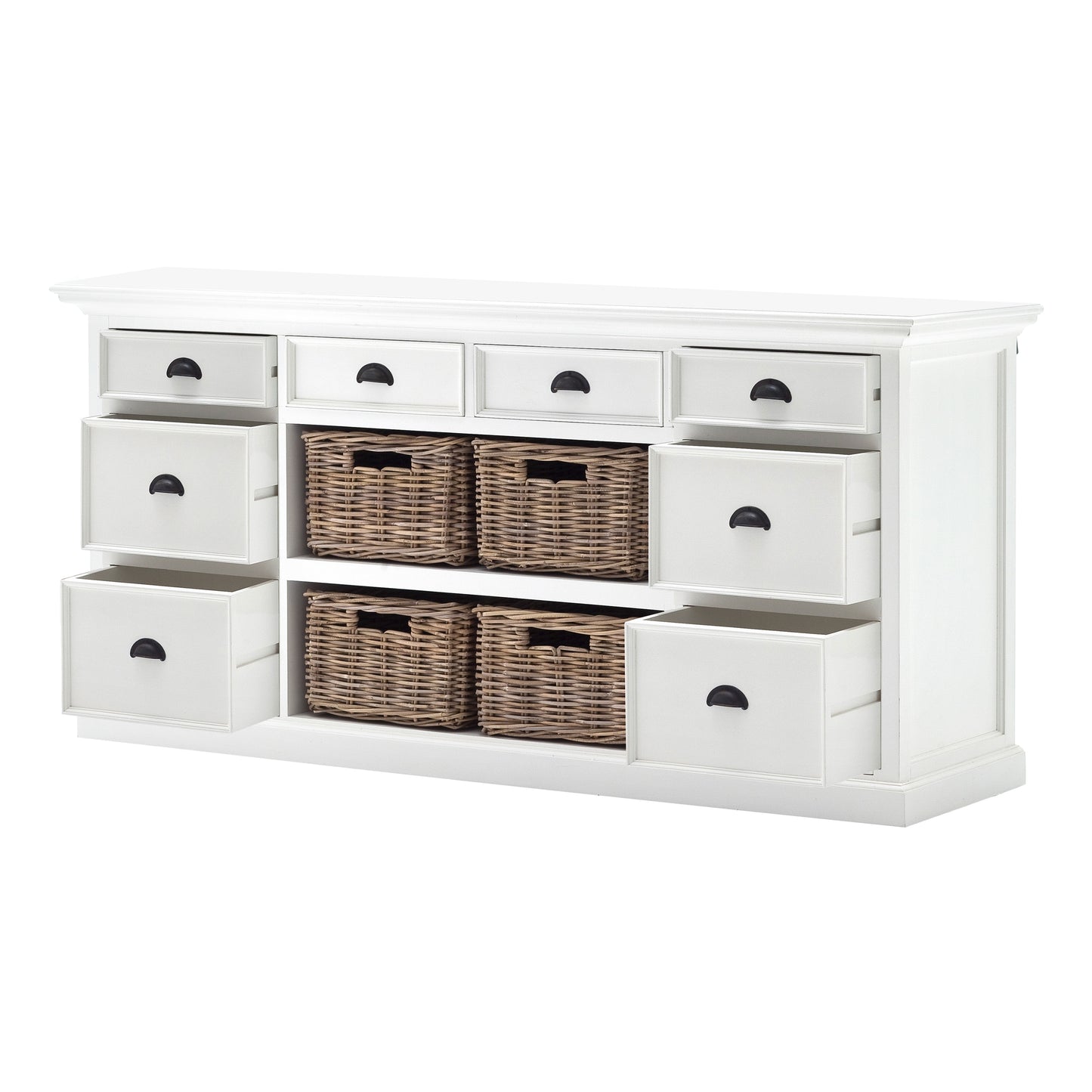 Halifax Library Hutch with Basket Set - SEATONES