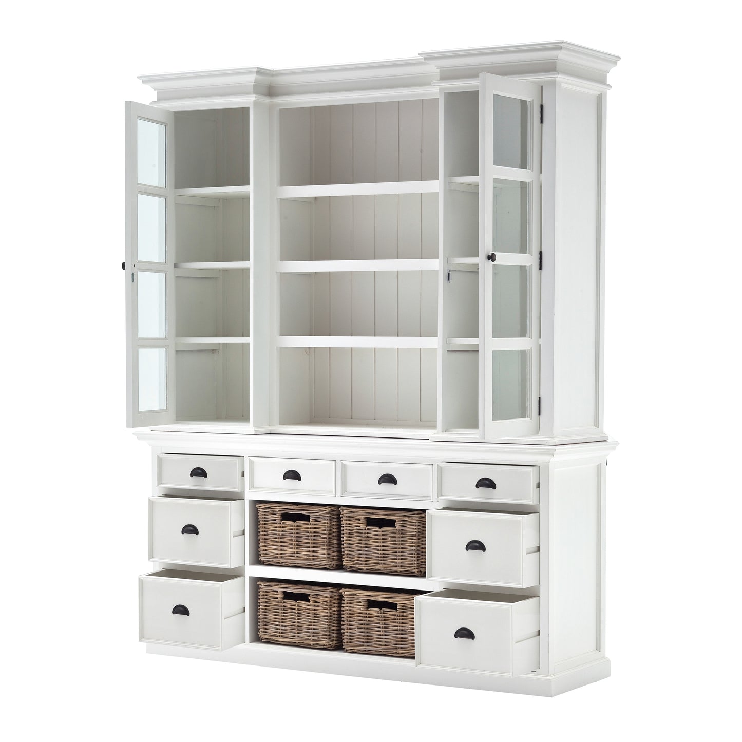 Halifax Library Hutch with Basket Set - SEATONES