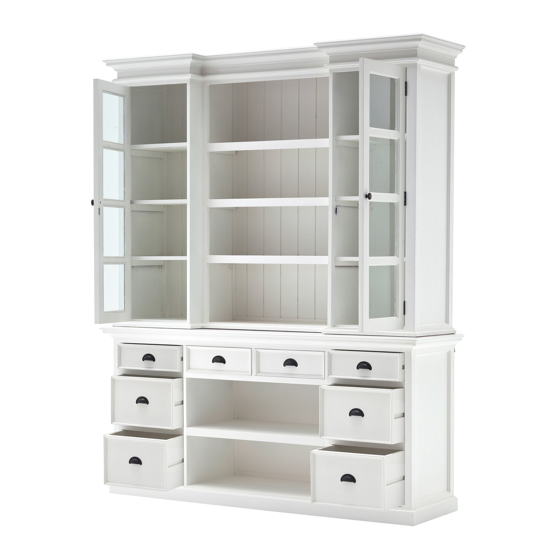 Halifax Library Hutch with Basket Set - SEATONES