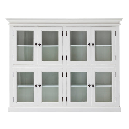 NovaSolo Halifax white wooden pantry with 8 glass doors