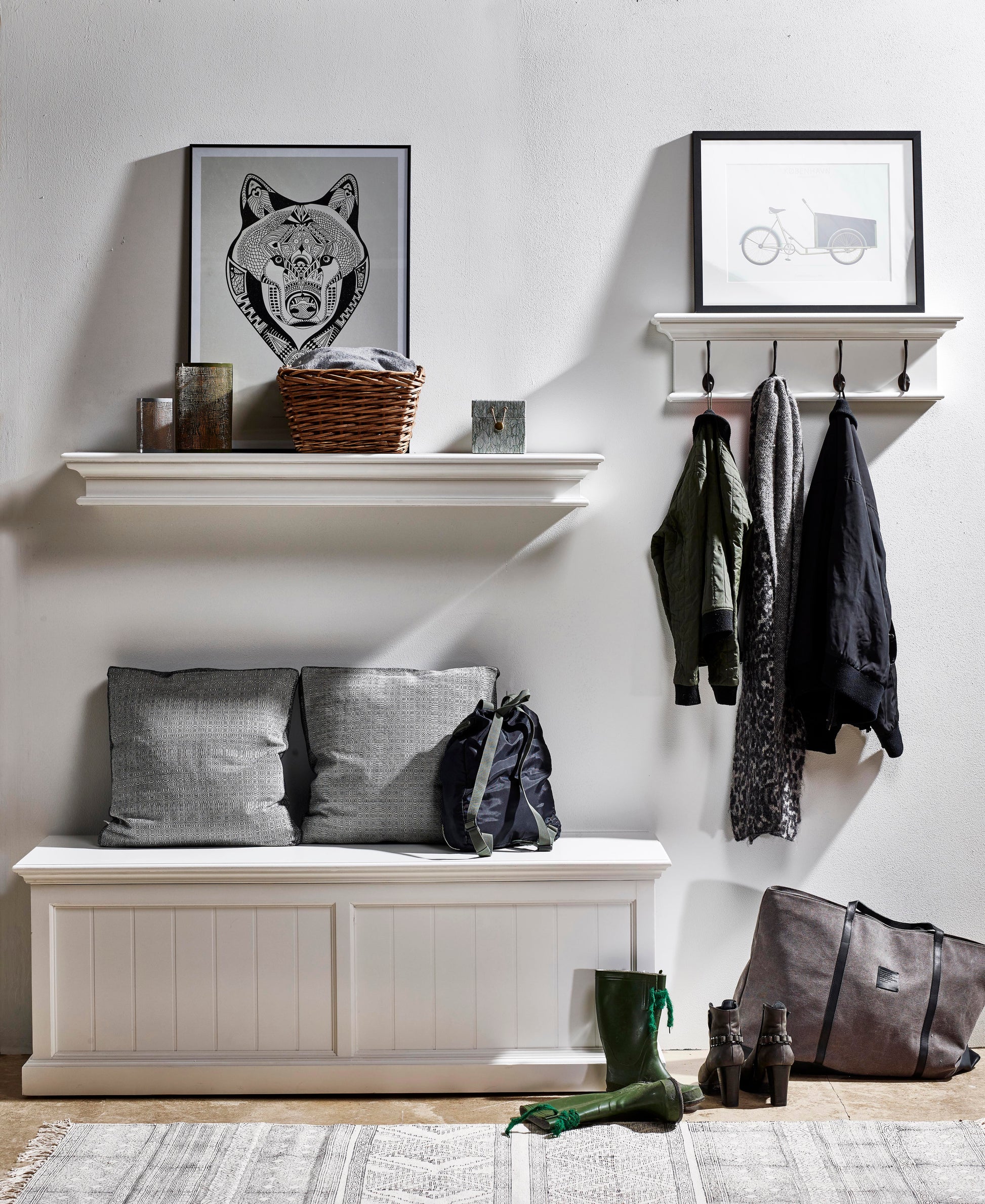 NovaSolo Halifax white wooden storage chest