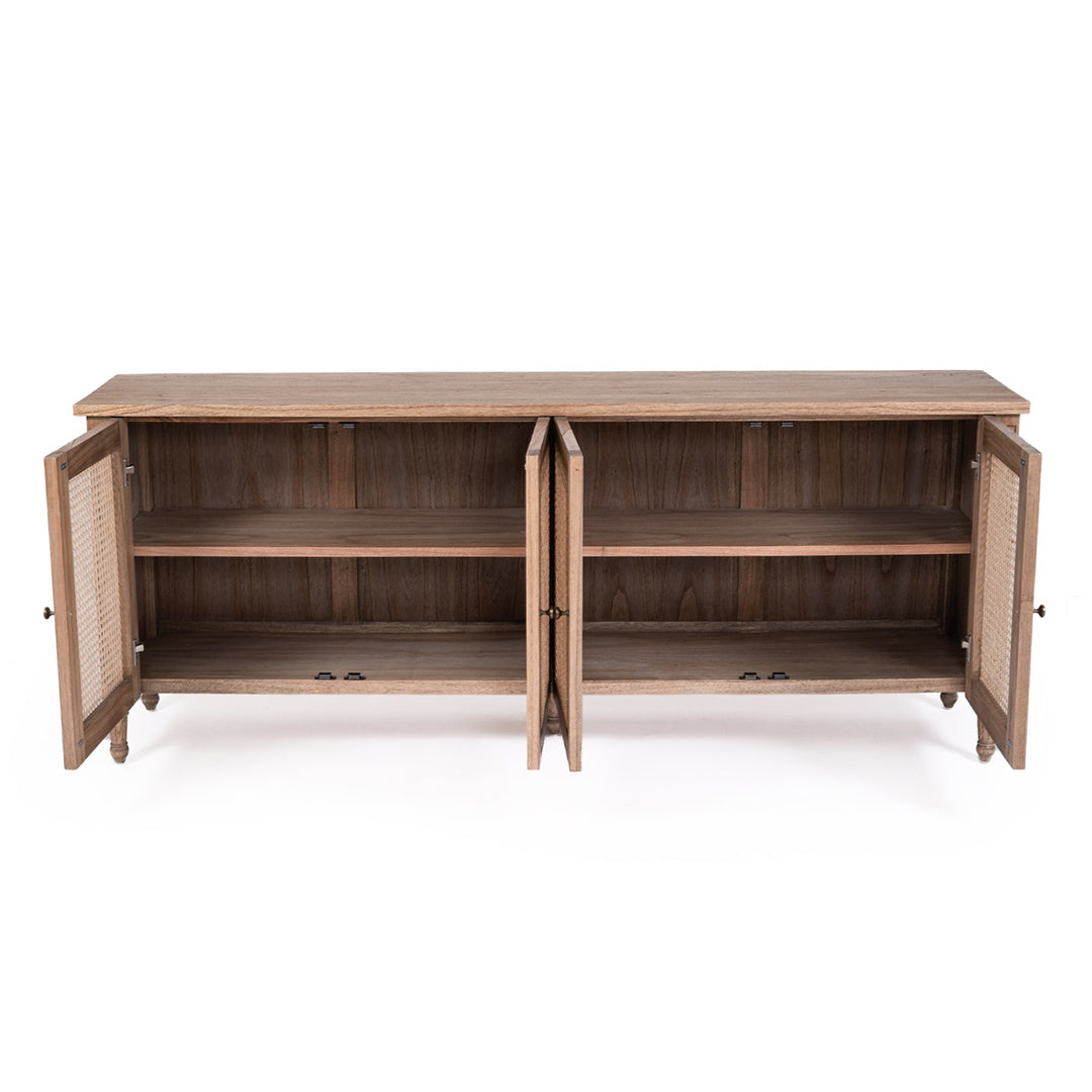 Hamilton Cane Four Door Sideboard - Weathered Oak - SEATONES