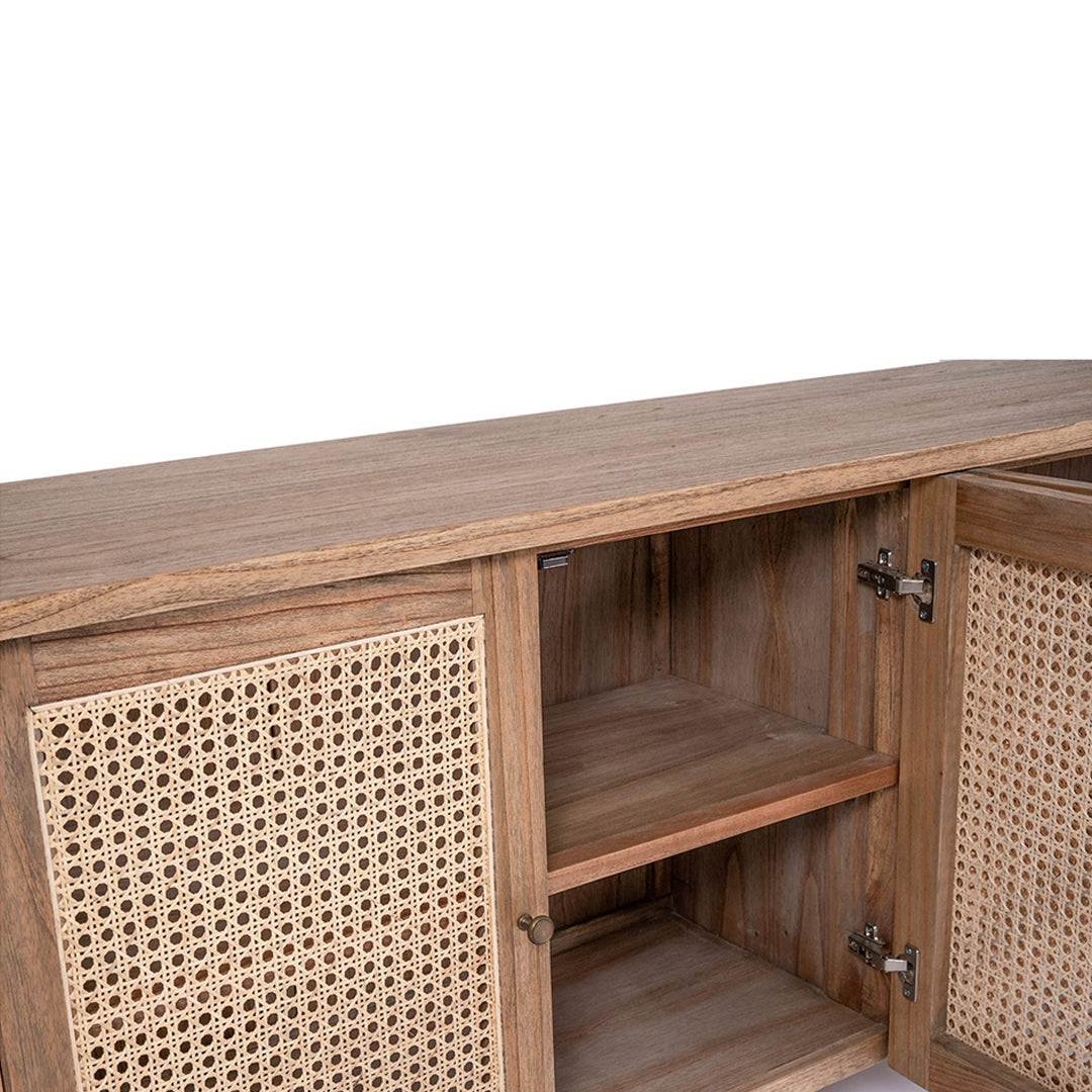 Hamilton Cane Four Door Sideboard - Weathered Oak - SEATONES