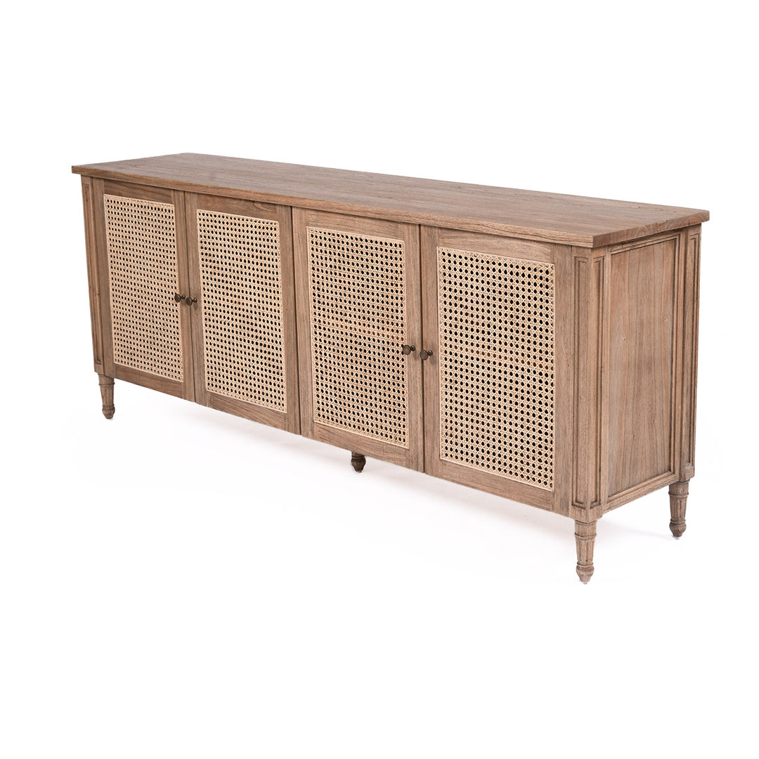 Hamilton Cane Four Door Sideboard - Weathered Oak - SEATONES