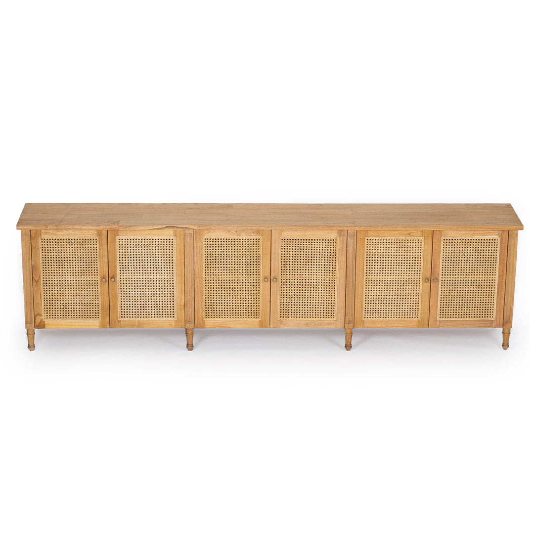 Hamilton Cane Six Door Sideboard - Weathered Oak - SEATONES