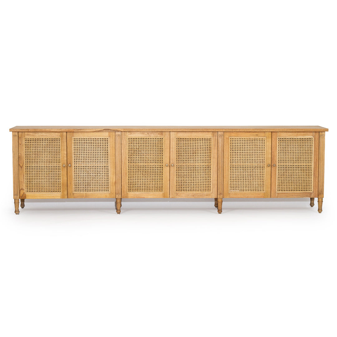 Hamilton Cane Six Door Sideboard - Weathered Oak - SEATONES