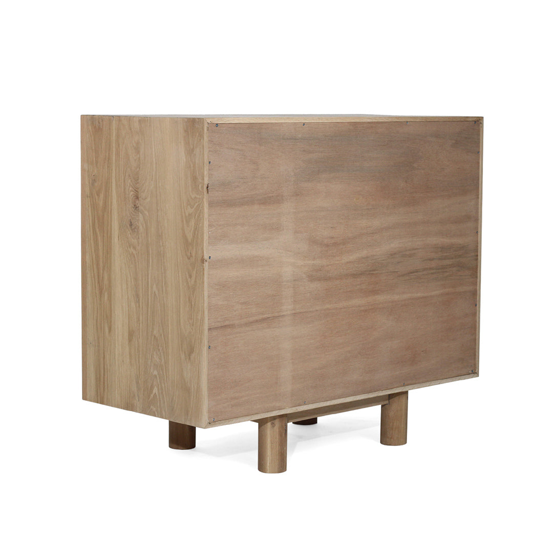 Back view of Iluka Sideboard - Two Door showcasing full oak panel construction.