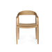 Front view of Rigby Armchair – Natural showcasing curved backrest and smooth oak finish.