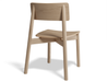 Rear view of Andi Dining Chair Natural showcasing curved wooden backrest and clean joinery, Scandinavian style chair, isolated.