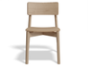 Front view Andi Dining Chair Natural solid wood dining chair with simple lines and smooth natural finish, isolated background.
