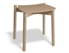 Side angled view of Andi Low Stool Natural 45 cm Seat Height showcasing tapered legs, smooth edges, and minimalist craftsmanship.